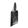Wheat Pattern Black Cotton Tote Bags - Image 2